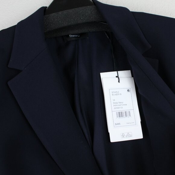 NWT Theory Staple Blazer in Admiral Crepe, Deep Navy - Picture 4 of 12